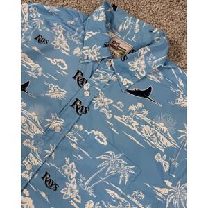 Reyn Spooner Tampa Bay Rays Hawaiian Shirt MLB‎ Baseball Performance Mens Medium